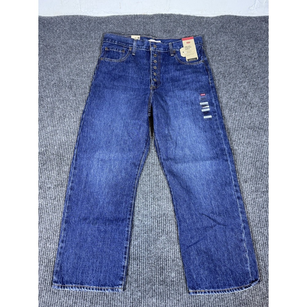 Levis Straight Ribcage Ankle Jeans Womens 32 32x27 Button Fly Super High Rise